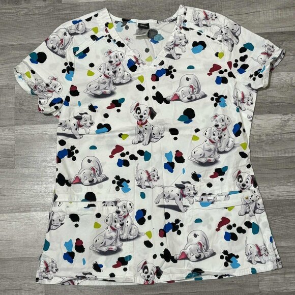 Disney Tops - Disney's 101 Dalmations Nursing Scrub Top Scrubs Women’s Size Medium